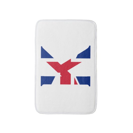 K Monogram bedekt op Union Jack Flag bmcnt Badmat (Voorkant Verticaal)