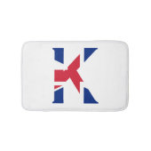 K Monogram bedekt op Union Jack Flag bmcnt Badmat (Voorkant)
