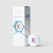 K Monogram bedekt op Union Jack Flag css gbcnt Golfballen (Verpakking)