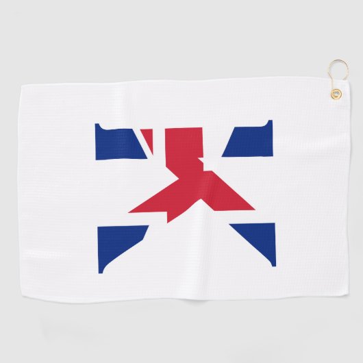 K Monogram bedekt op Union Jack Flag gtcnt Golfhanddoek (Horizontaal)