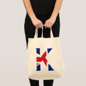 K Monogram bedekt op Union Jack Flag gtcnt Tote Bag (Voorkant (product))