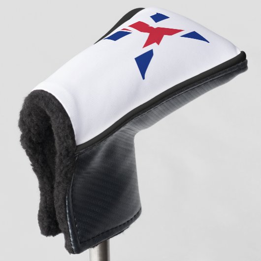 K Monogram bedekt op Union Jack Flag pcnt Golfheadcover (3/4 voorkant)