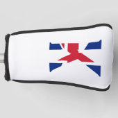 K Monogram bedekt op Union Jack Flag pcnt Golfheadcover (Voorkant)