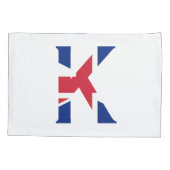 K Monogram bedekt op Union Jack Flag pcnt Kussensloop (Achterkant)