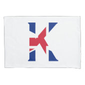 K Monogram bedekt op Union Jack Flag pcnt Kussensloop (Voorkant)