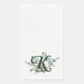 K Monogram Botanische Floral Guest Towels Servet (Voorkant)