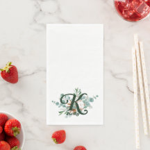K Monogram Botanische Floral Guest Towels