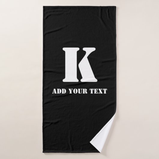 K Monogram Classic Trendy Aangepaste Trouwsjabloon Badhanddoek (Badhanddoek)