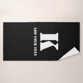 K Monogram Classic Trendy Aangepaste Trouwsjabloon Badhanddoek (Badhanddoek)