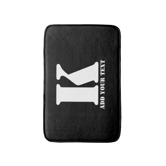 K Monogram Classic Trendy Aangepaste Trouwsjabloon Badmat (Voorkant Verticaal)