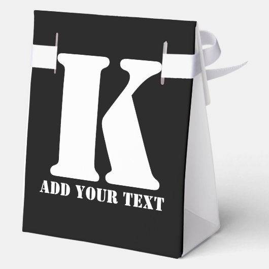 K Monogram Classic Trendy Aangepaste Trouwsjabloon Bedankdoosjes (Achterkant)