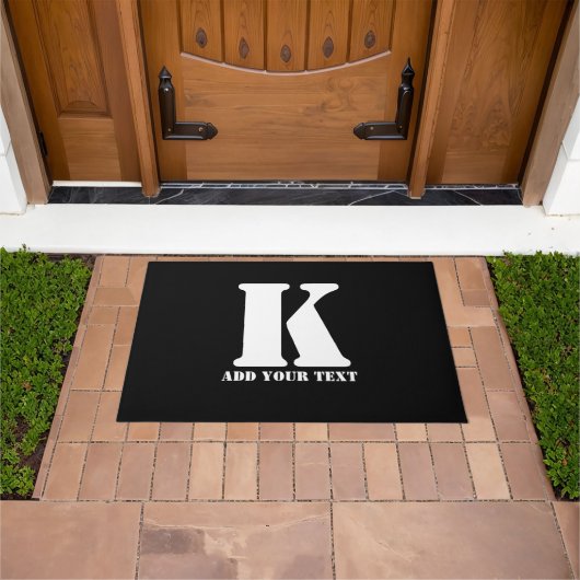 K Monogram Classic Trendy Aangepaste Trouwsjabloon Deurmat (Buiten)