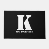 K Monogram Classic Trendy Aangepaste Trouwsjabloon Deurmat (Voorkant)