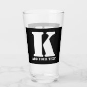K Monogram Classic Trendy Aangepaste Trouwsjabloon Glas (Achterkant)