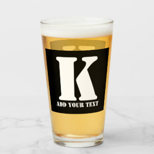 K Monogram Classic Trendy Aangepaste Trouwsjabloon Glas