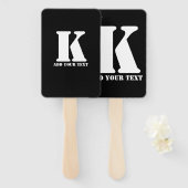 K Monogram Classic Trendy Aangepaste Trouwsjabloon Handwaaier (Voorkant en achterkant)