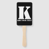 K Monogram Classic Trendy Aangepaste Trouwsjabloon Handwaaier (Achterkant)
