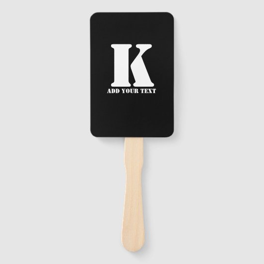 K Monogram Classic Trendy Aangepaste Trouwsjabloon Handwaaier (Voorkant)