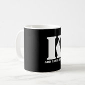 K Monogram Classic Trendy Aangepaste Trouwsjabloon Koffiemok (Voorkant links)