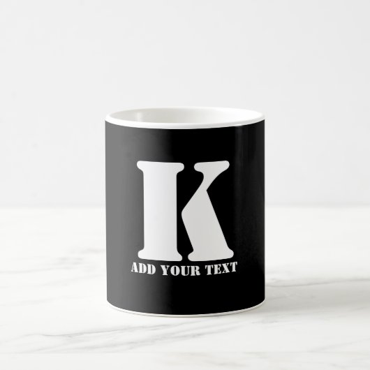 K Monogram Classic Trendy Aangepaste Trouwsjabloon Koffiemok (Center)
