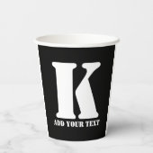 K Monogram Classic Trendy Aangepaste Trouwsjabloon Papieren Bekers (Achterkant)