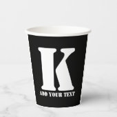 K Monogram Classic Trendy Aangepaste Trouwsjabloon Papieren Bekers (Voorkant)