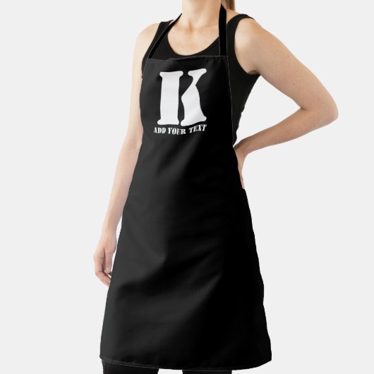 K Monogram Classic Trendy Aangepaste Trouwsjabloon Schort (Insitu)