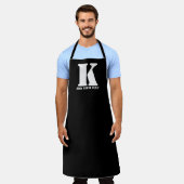 K Monogram Classic Trendy Aangepaste Trouwsjabloon Schort (Gedragen)