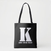 K Monogram Classic Trendy Aangepaste Trouwsjabloon Tote Bag (Voorkant)