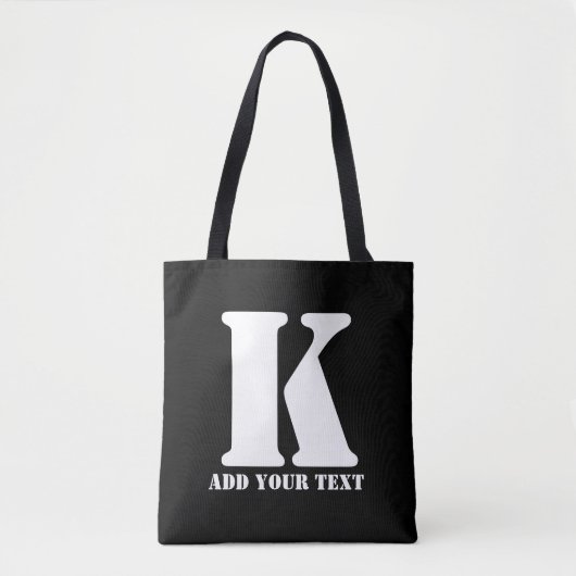 K Monogram Classic Trendy Aangepaste Trouwsjabloon Tote Bag (Voorkant)