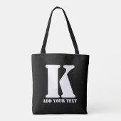 K Monogram Classic Trendy Aangepaste Trouwsjabloon Tote Bag (Achterkant)