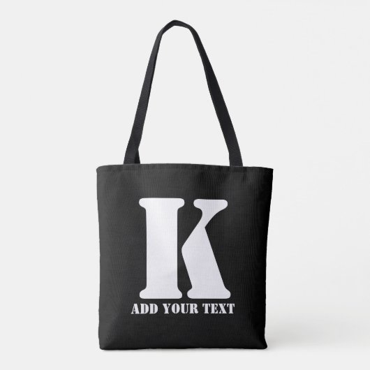 K Monogram Classic Trendy Aangepaste Trouwsjabloon Tote Bag (Achterkant)