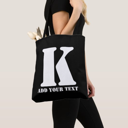 K Monogram Classic Trendy Aangepaste Trouwsjabloon Tote Bag (Dichtbij)