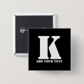 K Monogram Classic Trendy Aangepaste Trouwsjabloon Vierkante Button 5,1 Cm (Voorkant /achterkant)