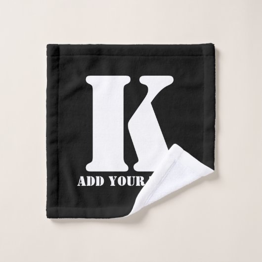 K Monogram Classic Trendy Aangepaste Trouwsjabloon Washandje (Wasdoekje)