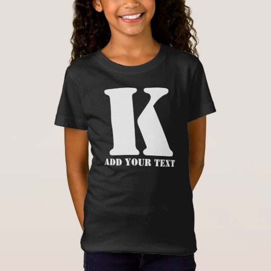 K Monogram Classic Trendy Custom Kinder Sjabloon T-shirt (Voorkant)