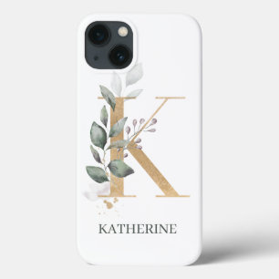 K Monogram Floral Aangepast Case-Mate iPhone Case