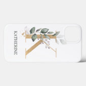 K Monogram Floral Aangepast Case-Mate iPhone Case (Achterkant (horizontaal))