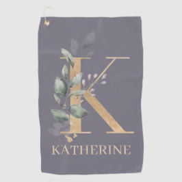 K Monogram Floral Aangepast Golfhanddoek