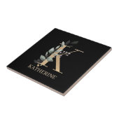 K Monogram Floral Aangepaste keramische tegel Tegeltje (Zijkant)