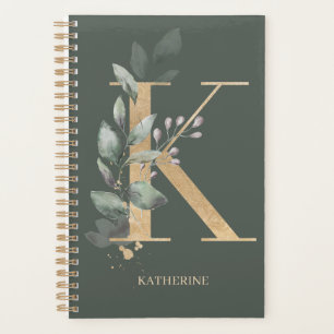 K Monogram Floral Aangepaste Planner