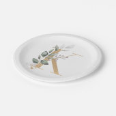 K Monogram Floral Papieren Bordje (Gekanteld)