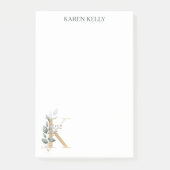 K Monogram Floral Post-it Opmerkingen Post-it® Notes (Voorkant)