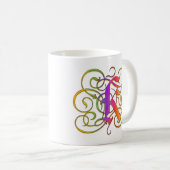 K Monogram "Gothische regenboog" Mokken Cups en st (Voorkant rechts)