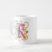 K Monogram "Gothische regenboog" Mokken Cups en st (Voorkant links)