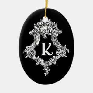 K Monogram Initiaal Keramisch Ornament