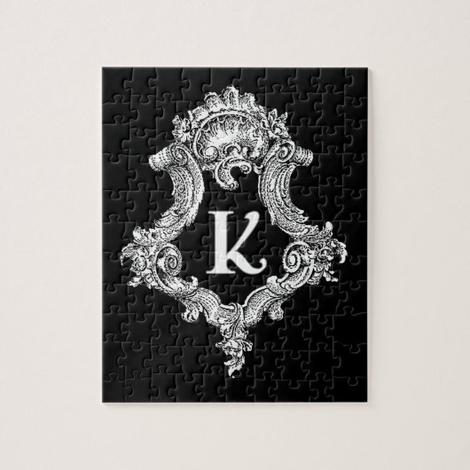 K Monogram Initiaal Legpuzzel (Verticaal)