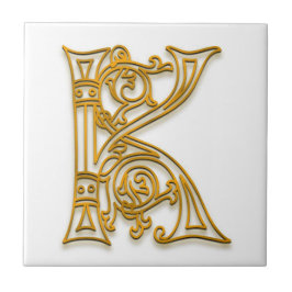 K Monogram "Irish Gold" keramische tegels Tegeltje