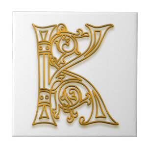 K Monogram "Irish Gold" keramische tegels Tegeltje