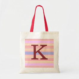 K : Monogram K zomerstapes Canvas tas
